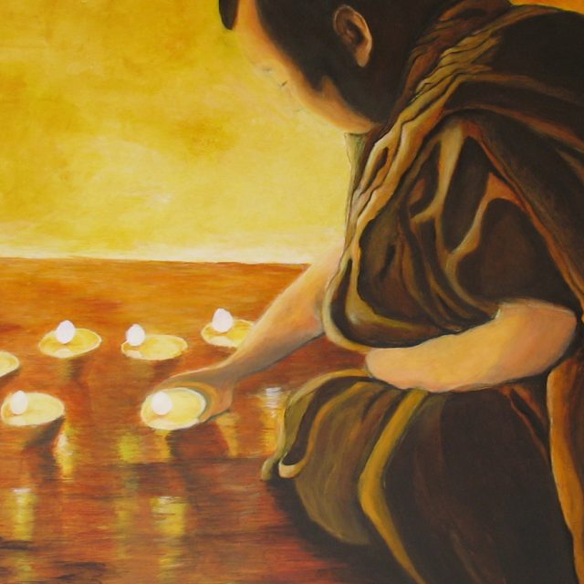 GLÜCK 2, d 70, Acryl auf Holz, 2008