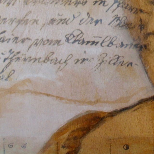 BERTHA, 30 x 30, Collage und Tusche auf Holz, 2019