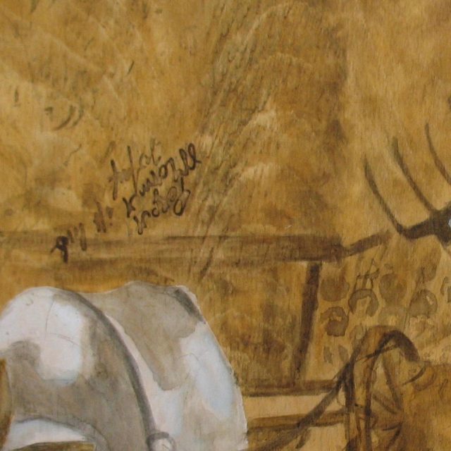 VITUS, 30 x 30, Collage und Tusche auf Holz, 2019